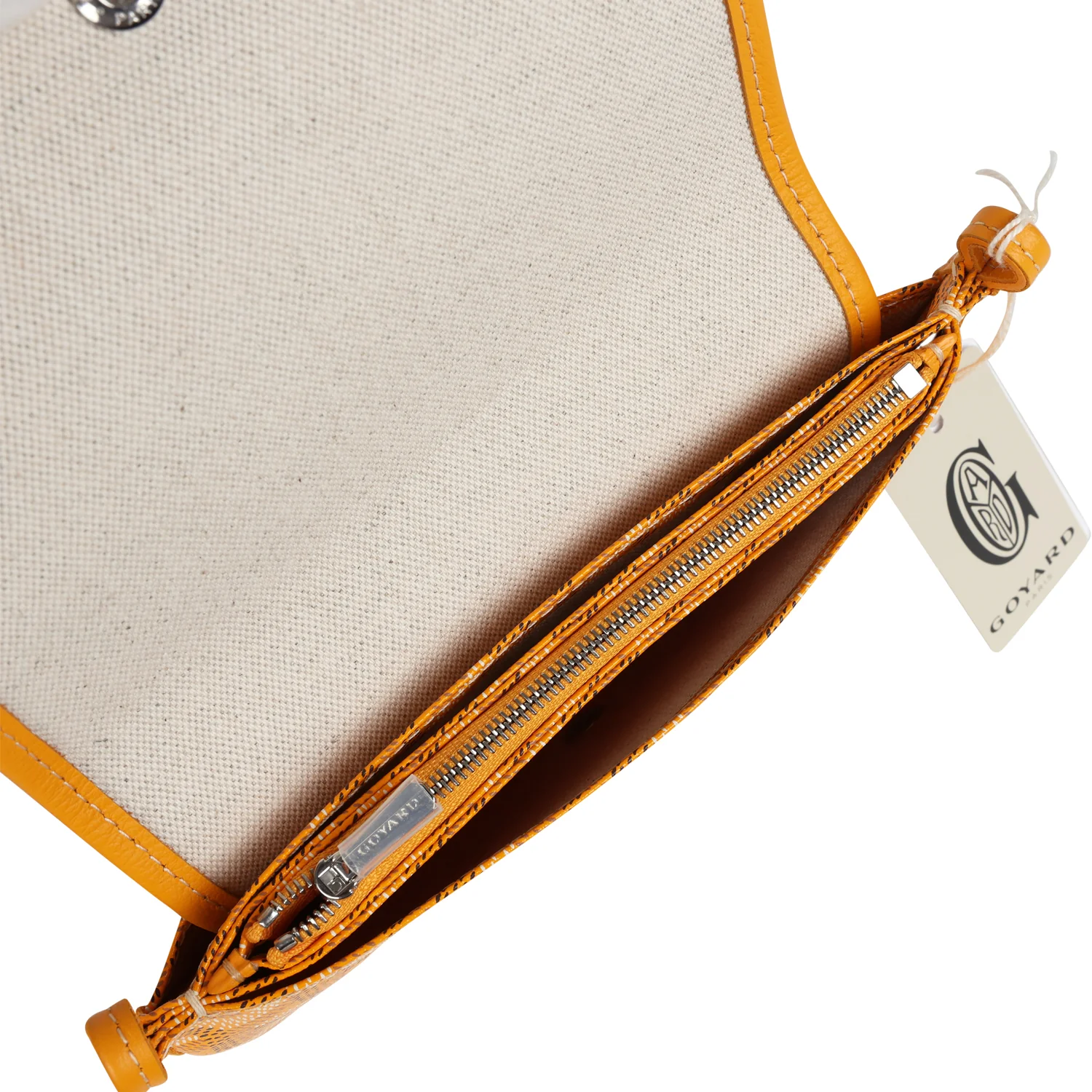 Goyard Plumet Pocket Wallet Yellow Goyardine Palladium Hardware - Image 8