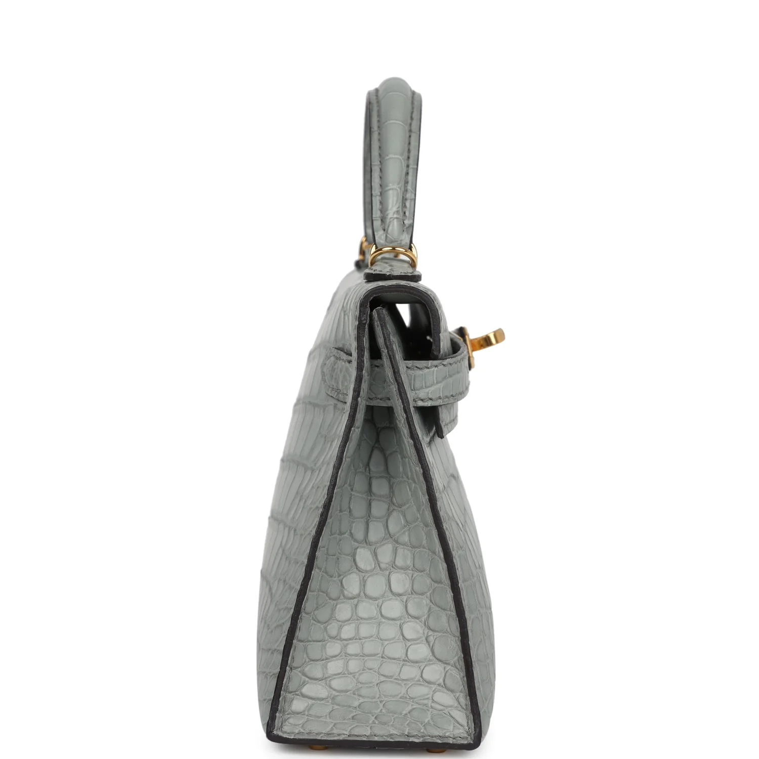 Hermes Kelly Sellier 20 Gris Ciment Matte Alligator Gold Hardware - Image 3