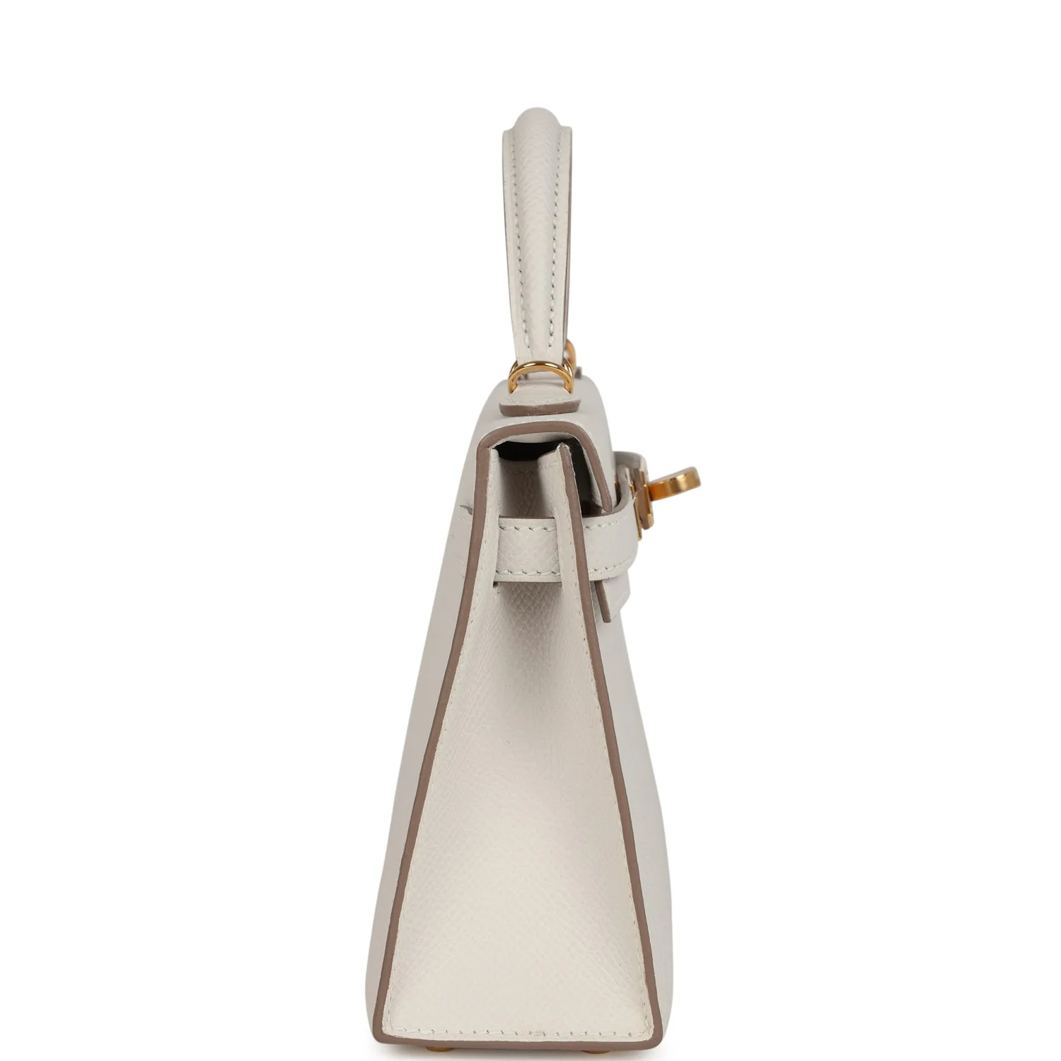 Hermes Kelly Sellier 20 Gris Pale Epsom Gold Hardware - Image 4