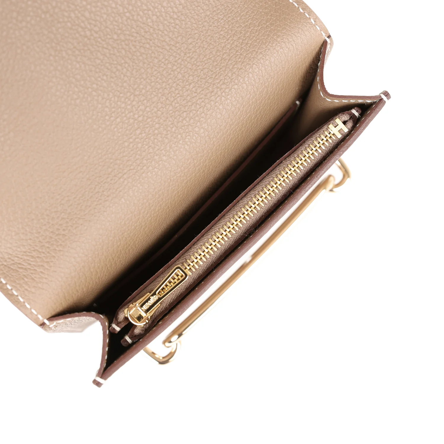 Hermes Roulis Slim Wallet Etoupe Evercolor Gold Hardware - Image 10
