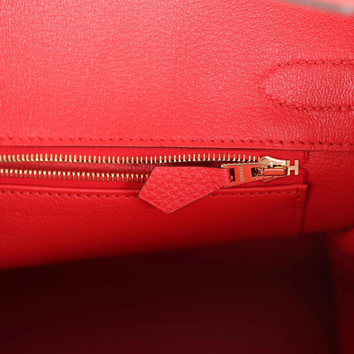 Pre-owned Hermes Birkin 30 Rouge de Coeur Togo Gold Hardware - Image 9