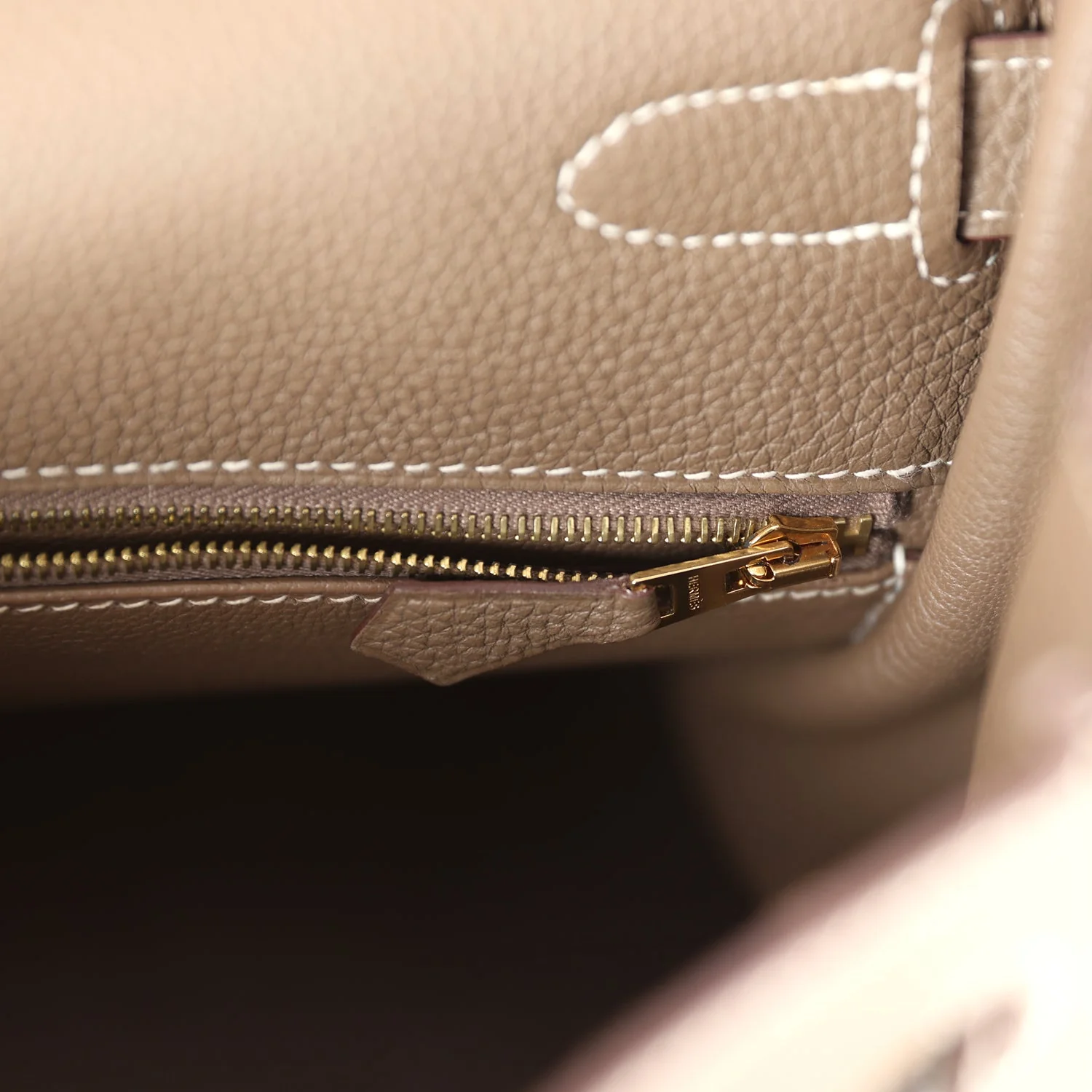 Pre-owned Hermes Kelly Retourne 35 Etoupe Togo Gold Hardware - Image 9