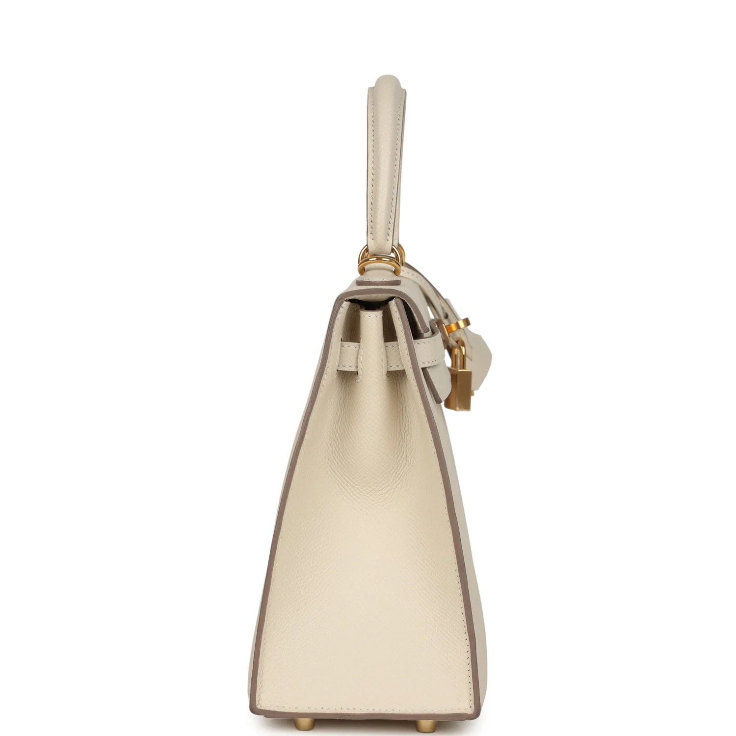 Pre-owned Hermes Kelly Sellier 25 Craie Epsom Gold Hardware - Image 3