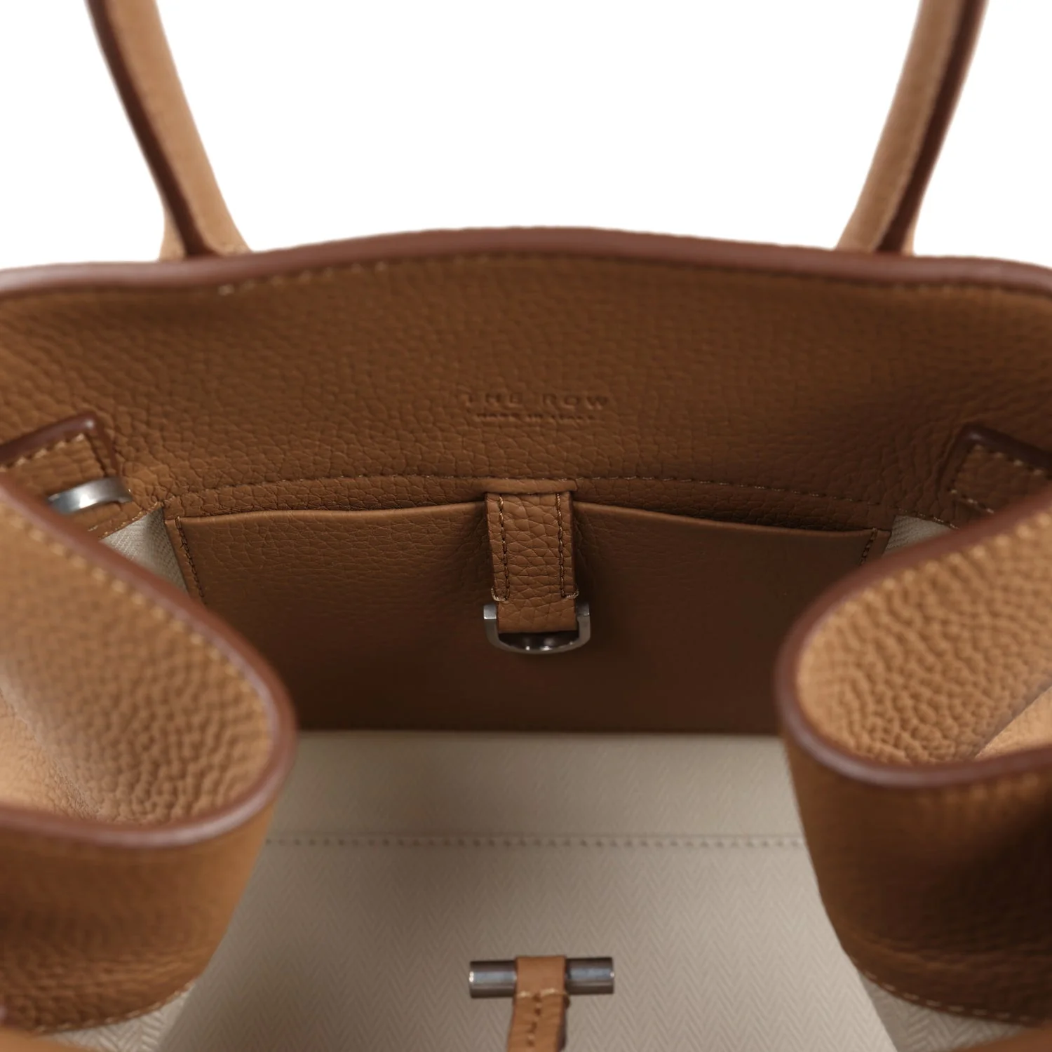 The Row Soft Margaux 10 Bag Sandpit Calfskin Silver Hardware - Image 10